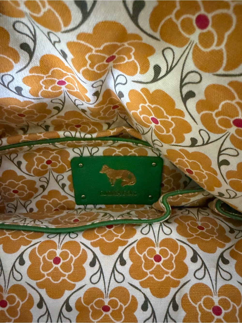 Emma Fox Green Leather Backpack with Gold Hardware - Picture 9 of 9